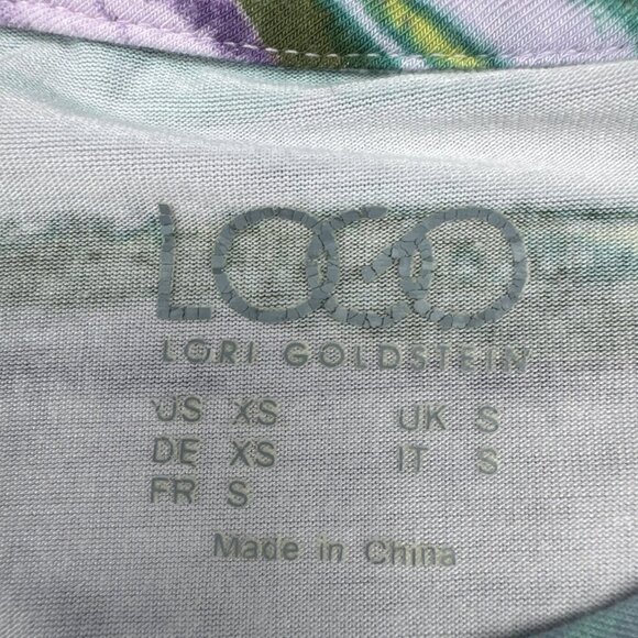 LOGO Lori Goldstein Short Sleeve Knit Pullover Handkerchief Hem Tunic Top Sz XS - Picture 5 of 7